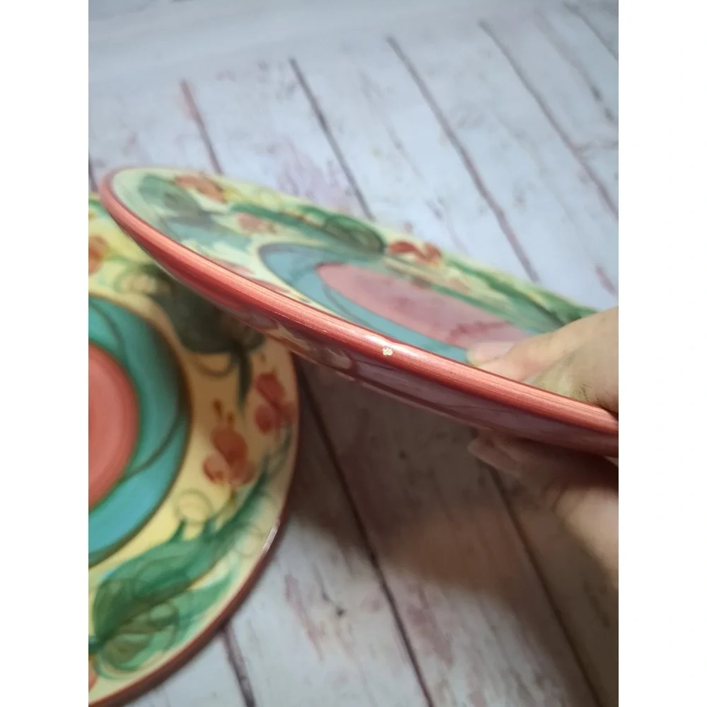 Vintage Gail Pittman Signed  Grapevine Dinner Plate Replacement Lot Of 2